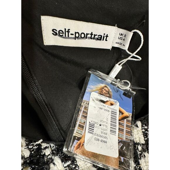 Self-Portrait Checked bouclé minidress US 4 $555 - Picture 11 of 11